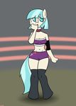  anthro anthrofied blue_eyes blue_hair cleavage clothed clothing coco_pommel_(mlp) collar earth_pony equine female friendship_is_magic hair horse legwear mammal my_little_pony mysteryfanboy718 navel pony shorts solo standinf standing stockings two_tone_hair wrestler 