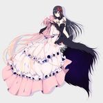  akemi_homura akuma_homura argyle argyle_legwear bare_shoulders black_gloves black_hair bow choker dress elbow_gloves gloves grey_background hair_bow hand_on_another's_cheek hand_on_another's_face highres iketsuko kaname_madoka long_dress long_hair looking_at_another looking_at_viewer mahou_shoujo_madoka_magica mahou_shoujo_madoka_magica_movie multiple_girls pink_hair purple_eyes simple_background smile spoilers thighhighs two_side_up ultimate_madoka very_long_hair white_dress white_gloves yellow_eyes yuri zettai_ryouiki 