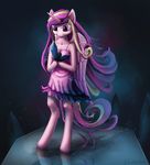  anthro blue_eyes chickentech clothing dress equine female friendship_is_magic fur hair holding horn long_hair mammal multi-colored_hair my_little_pony pink_fur princess_cadance_(mlp) solo standing winged_unicorn wings 