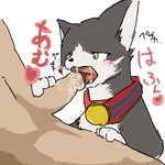  ambiguous_gender blush cat cum feline fellatio feral human japanese_text licking mammal marm oral oral_sex penis saliva sex text tongue 