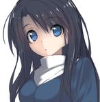  blue_eyes denpaken_pochi kara_no_kyoukai kokutou_azaka long_hair simple_background solo white_background 