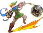  bad_id bad_pixiv_id ball_and_chain blonde_hair blue_eyes butiboco chain gloves grin hat link male_focus pointy_ears scarf smile solo the_legend_of_zelda zelda_musou 