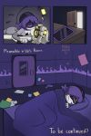  absurd_res comic cuckold electronics female glitch_productions hair hi_res kissing male male/female mikansfw murder_drones n_(murder_drones) nori_(murder_drones) nude partial_nudity phone purple_eyes purple_hair simple_background sleeping uzi_(murder_drones) white_body white_hair yellow_eyes 