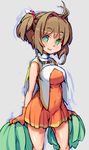  alternate_breast_size breasts brown_hair cardcaptor_sakura cheerleader gloves green_eyes kinomoto_sakura najimi_shin oppai_loli orange_gloves pom_poms short_hair 