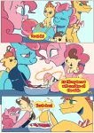  2025 absurd_res alternate_universe apple blood blue_body blue_eyes blue_fur bodily_fluids bow_tie brown_hair brown_tail clothing colored comic cooking cupcakes_(mlp_fanfic) cutie_mark digital_drawing_(artwork) digital_media_(artwork) earth_pony english_description english_text equid equine female feral food friendship_is_magic fruit fur green_eyes group hair happy hasbro hi_res hooves horn horse kitchen male mammal mr._cake_(mlp) mrs._cake_(mlp) my_little_pony mythological_creature mythological_equine mythology orange_hair pegasus pink_body pink_eyes pink_fur pink_hair pink_tail pinkie_pie_(mlp) plant pony pound_cake_(mlp) pumpkin_cake_(mlp) shaded simple_background sinful_pie singing sink smile solo sprinkles tail text traditional_media_(artwork) unicorn wings yellow_body yellow_fur 