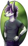  2017 anthro black_nose clothed clothing deviant-soulmates digital_media_(artwork) dragon hair male purple_eyes purple_hair solo 