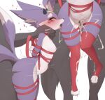abdominal_bulge absurd_res ahegao ambiguous_penetration anthro arms_tied asphyxiation bdsm biped blush bodily_fluids bondage bound breasts cum cum_inside cum_on_leg cum_splatter cum_string dangling_legs duo ena_(homuro) eye_roll faceless_character faceless_male felid feline female female_penetrated from_behind_position front_view fur genital_fluids hand_around_neck hands_behind_back hands_tied hi_res homuro horn larger_male lifting_partner looking_pleasured male male/female male_penetrating male_penetrating_female mammal multicolored_body multicolored_fur multicolored_tail multiple_angles nipples open_mouth penetration penile penile_penetration purple_body purple_fur reverse_fleshlight_position reverse_stand_and_carry_position ribbon_bondage ribbons sex shaking side_view size_difference small_breasts smaller_female standing standing_doggystyle standing_sex tail tongue tongue_out trembling white_body white_fur yellow_eyes