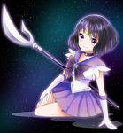  bad_id bad_pixiv_id bishoujo_senshi_sailor_moon black_bow black_hair bow brooch choker elbow_gloves gloves holding holding_spear holding_weapon jewelry piyo_(piyona) pleated_skirt polearm purple_eyes purple_sailor_collar purple_skirt ribbon sailor_collar sailor_saturn sailor_senshi_uniform short_hair silence_glaive skirt smile solo spear star star_choker tiara tomoe_hotaru weapon white_gloves 