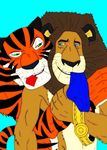  belt blue_eyes brown_fur condom dreamworks feline fur green_eyes lion madagascar mammal orange_fur tiger underwear vitaly_the_tiger 