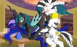  equine friendship_is_magic horn horse lolmaster mammal my_little_pony original_character pony princess_luna_(mlp) queen_chrysalis_(mlp) winged_unicorn wings zebra 