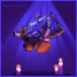 1:1 2025 anthro athletic bdsm bedroom_eyes belly big_belly big_breasts black_mouth blue_tongue blush bondage bound breasts brown_body brown_fur candle candlelight cloven_hooves eyelashes eyeliner female fetlocks fur genevieve_lykelle genitals hair hi_res hooves inner_ear_fluff light looking_at_viewer makeup markings narrowed_eyes navel nipples outie_navel peachy-jingle pregnant pregnant_anthro pregnant_female prehensile_tongue pubes purple_tongue pussy red_hair restraints rope rope_bondage rope_harness seductive side_view skylight solo striped_arms striped_body striped_fur striped_legs striped_markings stripes suspension suspension_bondage tail tail_tuft tongue tuft white_body white_fur