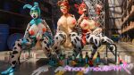 16:9 3d_(artwork) 4k absurd_res animal_print animal_print_thigh_highs animatronic anonymousfm anthro areola balls bear big_balls big_breasts big_penis blush blush_stickers bodily_fluids breasts canid canine clothing collar cow_print cow_print_thigh_highs cowbell cum digital_media_(artwork) erection five_nights_at_freddy&#039;s five_nights_at_freddy&#039;s_2 fox foxy_(fnaf) freddy_(fnaf) genital_fluids genitals glowing glowing_eyes green_eyes group gynomorph hi_res intersex lagomorph legwear leporid machine mammal nipples open_mouth pattern_clothing pattern_legwear pattern_thigh_highs penis rabbit robot scottgames thigh_highs toy_bonnie_(fnaf) trio widescreen yellow_eyes