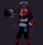 anthro blood bodily_fluids breasts canid canine canis clothing dachshund domestic_dog dress female floppy_ears halo hasbro hunting_dog littlest_pet_shop littlest_pet_shop:_popular lps_675 makeup mammal mascara running_makeup running_mascara savannah_reed scratches slightly_chubby solo stabberghost tail