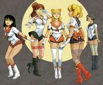  5girls aino_minako ass bishoujo_senshi_sailor_moon black_hair blonde_hair boots bow breasts brown_hair choker double_bun female glasses gloves hair_bow high_ponytail hino_rei joel_jurion kino_makoto long_hair microskirt mizuno_ami moon multiple_girls panties pantyshot ponytail sailor_collar sailor_jupiter sailor_mars sailor_mercury sailor_moon sailor_senshi sailor_venus skirt thighhighs tiara tsukino_usagi twintails underwear 