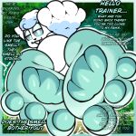 1:1 3_toes alexdrawsfeetish alolan_form alolan_vulpix ambiguous_gender big_feet blue_feet english_text feet female_(lore) feral foot_fetish foot_focus fur generation_7_pokemon greeting hi_res nintendo pawpads paws pokemon pokemon_(species) regional_form_(pokemon) smug solo tail text toes white_body white_fur