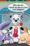absurd_res animal_genitalia animal_penis ass_up balls blue_eyes bodily_fluids butt canid canine canine_genitalia canine_penis canis cel_shading cockapoo collar cum cum_in_pussy cum_inside cum_on_butt cum_on_penis dalmatian domestic_dog english_text erection everest_(paw_patrol) female feral flirting_look flower_in_mouth fur genital_fluids genitals group group_sex hi_res husky knot knotted_penis male male/female mammal markings marshall_(paw_patrol) marvispot84 mixed_breed nickelodeon nordic_sled_dog paw_patrol paws penis purple_body purple_fur raised_tail seductive sex shaded siberian_husky sitting skye_(paw_patrol) speech_bubble spitz spots spotted_body spotted_fur tail tan_body tan_fur text threesome tremble_lines trembling_for_pleasure trio white_body white_fur