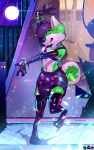 5:8 abdl absurd_res ageplay anthro armwear big_diaper black_clothing black_diaper black_latex canid canine canis clothed clothing collar collar_tag dancing diaper diaper_fetish digital_media_(artwork) disco disco_ball disco_elysium domestic_dog english_text eyes_closed feet fur gloves glowing_sticks green_body green_fur hair hand_warmers handwear harness hi_res infantilism laser laser_beam latex latex_armwear latex_clothing latex_diaper latex_gloves latex_handwear latex_legwear latex_stockings leg_warmers legwear male male/male mammal nightclub open_mouth roleplay s4n smile solo stockings tail teeth text thigh_highs tight_clothing toxicpup_(character) unclean_diaper used_diaper wearing_diaper white_body