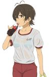  aoi_chizuru barakamon bra gym_uniform highres see-through short_hair soda solo sportswear sweatdrop underwear wet wet_clothes yamamura_miwa 
