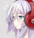  :&lt; aoki_minami_(+box) beamed_eighth_notes beats_by_dr._dre blue_eyes eighth_note face headphones lavender_hair musical_note original solo 