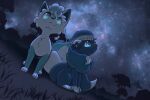 alolan_form alolan_vulpix beanie clothing coffeefly freckles generation_5_pokemon generation_7_pokemon grass green_eyes hat headgear headwear hi_res juniper_(coffeefly) mint_(coffeefly) nintendo outside plant pokemon pokemon_(species) regional_form_(pokemon) smile star tree zorua