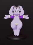 3_eyes 3d_(artwork) 4_fingers :< animated anthro black_background black_eyebrows butt cheek_tuft clothing digital_media_(artwork) eyebrows eyelashes facial_tuft female female_anthro fingers floppy_ears fur gem_(kekitopu) kekitopu lagomorph leporid mammal multi_eye narrowed_eyes pupils purple_body purple_butt purple_clothing purple_ears purple_fur purple_tail purple_topwear purple_tuft rabbit scut_tail short_tail simple_background small_nose solo spread_arms tail tan_clothing tan_inner_ear tan_nose tan_thong tan_underwear thong topwear tuft turntable_(animation) underwear white_pupils