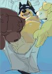 2025 anthro anthro_on_anthro anthro_penetrated anthro_penetrating anthro_penetrating_anthro areola artxtcy australian_cattle_dog balls bandit_heeler barazoku belly big_muscles big_penis bird_dog bluey_(series) bodily_fluids canid canine canis cattledog claws clothed clothing colored colored_sketch domestic_dog erection eyebrows fellatio fido_(bluey) fur genitals golden_retriever group group_sex herding_dog huge_penis humanoid_genitalia humanoid_penis hunting_dog kemono labrador licking looking_pleasured low-angle_view male male/male male_penetrated male_penetrating male_penetrating_male mammal musclegut muscular muscular_anthro muscular_male narrowed_eyes navel nipple_fetish nipple_lick nipple_play nipples open_mouth open_smile oral oral_penetration partially_clothed pastoral_dog pat_(bluey) pecs penetration penile penis penis_in_mouth retriever sex simple_background sitting sketch smile sweat teeth thick_penis threesome tongue tongue_out topless topless_anthro topless_male trio tuft underwear underwear_down vein
