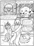  2014 anal animal_genitalia anthro balls butt canine comic duo fox fur gay hair knot male mammal open_mouth penetration penis sex teeth triadfox 