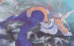  1girl absurdres all_fours animal_ears arched_back ass bare_shoulders boku_no_hero_academia breasts commentary covered_abs covered_navel crescent_print dark-skinned_female dark_skin duffmox english_commentary facing_away floating_hair from_side gloves highleg highleg_leotard highres large_breasts leotard long_eyelashes long_hair mirko patreon_username purple_thighhighs rabbit_ears rabbit_girl rabbit_tail sleeveless_turtleneck_leotard solo tail tail_through_clothes taut_leotard thick_thighs thighhighs thighs tiptoes toned toned_female very_long_hair white_gloves white_hair white_leotard 