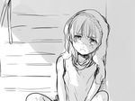  bad_id bad_pixiv_id blush frown greyscale inazuma_eleven inazuma_eleven_(series) long_hair male_focus miyasaka_ryou monochrome sitting sketch solo tears tomo_(sjim) 