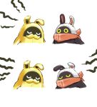  2others az79709363 bandana bandana_around_neck bangboo_(zenless_zone_zero) commentary_request eous_(zenless_zone_zero) golden_bangboo highres multiple_others orange_bandana simple_background white_background zenless_zone_zero 