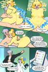 2:3 5_fingers absurd_res animal_crossing anthro anthro_on_top anthro_penetrated blonde_hair blue_eyes blush bodily_fluids bottomwear canid canine canis cellphone clothing coat comic cum cum_in_vagina cum_inside dialogue domestic_dog electronics english_text female female_on_top female_penetrated fingers fur genital_fluids group hair hi_res human human_on_anthro human_on_bottom human_penetrating human_penetrating_anthro interspecies isabelle_(animal_crossing) jacket lab_coat lovetopullmicke male male/female male_on_bottom male_penetrating male_penetrating_female mammal mouse multicolored_body multicolored_fur murid murine nintendo on_bottom on_top open_mouth pants penetration petri_(animal_crossing) phone rodent sex shih_tzu shirt speech_bubble t-shirt teeth text topwear toy_dog trio two_tone_body two_tone_fur vaginal villager_(animal_crossing) white_body white_fur yellow_body yellow_fur