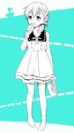  bad_id bad_pixiv_id boat crossdressing dress ice_cream_cone inazuma_eleven inazuma_eleven_(series) long_hair male_focus miyasaka_ryou monochrome pigeon-toed shoes_removed solo tomo_(sjim) watercraft 