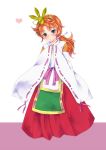  1girl aoitaiyou commentary_request curly_hair dragon_quest dragon_quest_vii green_eyes highres japanese_clothes long_hair looking_at_viewer maribel_(dq7) miko red_hair solo 