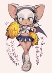  aoki6311 bat cheerleader female green_eyes headphones japanese_text looking_at_viewer mammal rouge_the_bat sega solo sonic_(series) text translated wings 