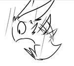  ambiguous_gender feral flapping line_art low_res monochrome scared simple_background solarus_(character) solo tykeriel unknown_artist white_background young young_ambiguous young_feral 