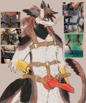 2025 2_horns 6_nipples anthro avian_feet belly_hair belly_nipples birdpaw_(artist) black_body black_claws black_ears black_feathers black_fur black_hair black_neck black_tail_tip body_hair brown_body brown_eyes brown_feathers brown_hair brown_harness chest_hair claws digital_media_(artwork) dildo dipstick_horn dipstick_tail dragon facial_hair fangs feathered_dragon feathered_scalie feathers feet fur furred_dragon furred_scalie fursona_(birdpaw) grey_ears hair hand_on_hip hand_on_own_hip harness hi_res horn knot knotted_dildo male male_anthro markings mostly_nude multi_nipple multicolored_body multicolored_feathers multicolored_fur multicolored_hair multicolored_horn mythological_creature mythological_scalie mythology nipples photo photo_reference pink_nose portrait real red_dildo scalie sex_toy simple_background smile solo standing strapon tail tail_markings talons tan_background teeth three-quarter_portrait toes tongue tongue_out two_tone_hair two_tone_horn whiskers