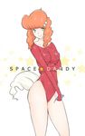  1girl alternate_form cat_tail leotard libre meow_(space_dandy) orange_hair solo space_dandy tail trucker_meow 