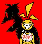 2025 animatronic anthro avian beak bird black_sclera chicken digital_media_(artwork) duo exclamation_point female female_anthro five_nights_at_freddy&#039;s five_nights_at_freddy&#039;s_2 galliform gallus_(genus) gaping_mouth grey_neck grin hi_res looking_at_viewer machine nanodude78 narrowed_eyes open_mouth orange_beak phasianid pink_cheeks print_bib red_background robot robot_anthro scottgames sharp_teeth simple_background size_difference smile standing teeth text_on_bib toy_chica_(fnaf) white_bib white_eyes wide_grin withered_chica_(fnaf) yellow_body