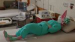 16:9 4_toes andromorph anthro aureliusgvh bed canid canine cotton_candy_cotty feet fox fur furniture hi_res hospital intersex male mammal medical medical_instrument on_bed patient paws pink_body pink_fur rexouium scientific_instrument solo toes tongue tongue_out unconscious ventilator widescreen