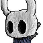 alpha_channel ambiguous_gender anthro cloak cloak_only clothing derpaderpy digital_drawing_(artwork) digital_media_(artwork) hollow_eyes hollow_knight horn icon low_res nail_(weapon) pixel_(artwork) simple_background solo team_cherry the_knight_(hollow_knight) transparent_background vessel_(species) weapon_on_back white_head white_horn