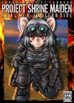  animal_ears bad_id bad_pixiv_id comic facepaint five-seven military military_uniform mouse_ears nazrin night_vision_device pixelated red_eyes short_hair silver_hair solo squatting stalker_(game) touhou ukrainian_flag uniform 