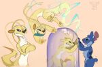 2025 3_toes 4_fingers alien ambiguous_gender angry antanariva antennae_(anatomy) anthro arm_tuft back_markings biped black_eyes blue_eyes brown_nose brown_pawpads chest_tuft claws clenched_teeth colored_sketch crossed_arms dipstick_tail disney duo ears_down elbow_tuft electricity experiment_(lilo_and_stitch) eye_contact feet finger_claws fingers flying forked_antennae fur glass hi_res lilo_and_stitch long_antennae long_tail looking_at_another male_(lore) markings notched_ear pawpads pivoted_ears sketch small_tail solo_focus sparky_(lilo_and_stitch) stitch_(lilo_and_stitch) tail tail_markings tail_motion tailwag teal_tongue teeth toes tongue tongue_out tuft white_body white_fur yellow_body yellow_fur