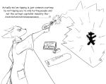 anthro bag counter doublespace duo female food hi_res male ranged_weapon raygun sandwich_(food) shrink_ray shrinking size_transformation subway_(restaurant) transformation weapon