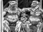 2021 abdominal_bulge anthro belly belt big_belly bottomwear clothed clothing context_in_descripton facial_hair felid fur goatee greyscale group jeri_kleinlowe lion male male/male mammal mane monochrome mouse multiple_pred murid murine musclegut muscular muscular_male nipples open_belt open_mouth pantherine pants public_transportation rapid_transit rodent rude scared sitting size_difference smile spread_legs spreading story story_in_description subway talking_to_another teeth tiger tongue topless topless_anthro topless_male trio vore wide_eyed