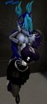 absurd_res alternative_fashion anthro breasts clothing colored female fishnet_clothing gamepaint6969 glitch_productions goth grabbing hair hi_res humanoid interlocked josh_bad_(gamepaint6969) machine male male/female murder_drones purple_hair robot robot_humanoid short uzi_(murder_drones)