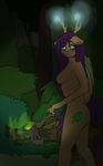  anthro anthrofied beautiful breasts cutie_mark dark duo equine eyelashes female forest friendship_is_magic glowing horn horse lovingwolf mammal my_little_pony nude original_character timberwolf_(mlp) tree walking 