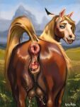absurd_res animal_genitalia bodily_fluids breasts clitoris dripping equid equine female feral genital_fluids genitals hi_res horse hyper inviting mammal milk nipples raining solo sylvirex teats udders vaginal_fluids vulva wet