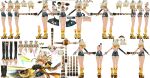  animal_ears black_shorts blonde_hair bracelet breasts cleavage earrings genshin_impact green_eyes jaguar_ears jaguar_tail jewelry reference_sheet ring roller_skates shorts skates tail vision_(genshin_impact) xilonen_(genshin_impact) 