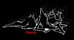 2025 black_background black_body deltarune female lying on_side roaring_knight simple_background solo text undertale_(series) unknown_artist wide_hips