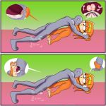 absurd_res animal_humanoid anthro areola blue_eyes blush bodily_fluids breasts digital_media_(artwork) duo echidna faceless_character faceless_male feet female foot_fetish foot_lick foot_play fur genitals hi_res human humanoid lactating licking male male/female mammal milk monotreme mrgenoraven nipples not_furry nude orange_body paws sega simple_background sonic_adventure sonic_the_hedgehog_(series) tikal_the_echidna toes tongue tongue_out vulva